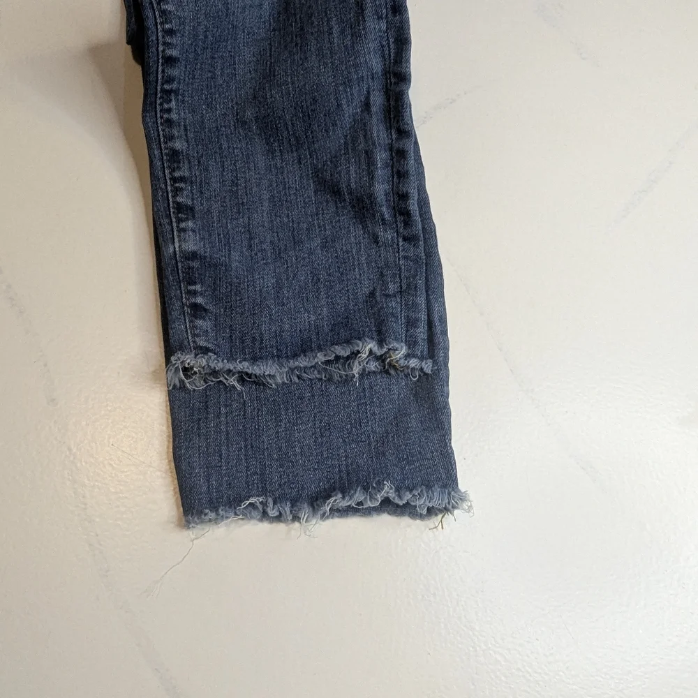 Ann Taylor LOFT Women's Modern Skinny Ankle Blue Jeans Raw Hem Size 4 / 27 - Picture 4 of 10